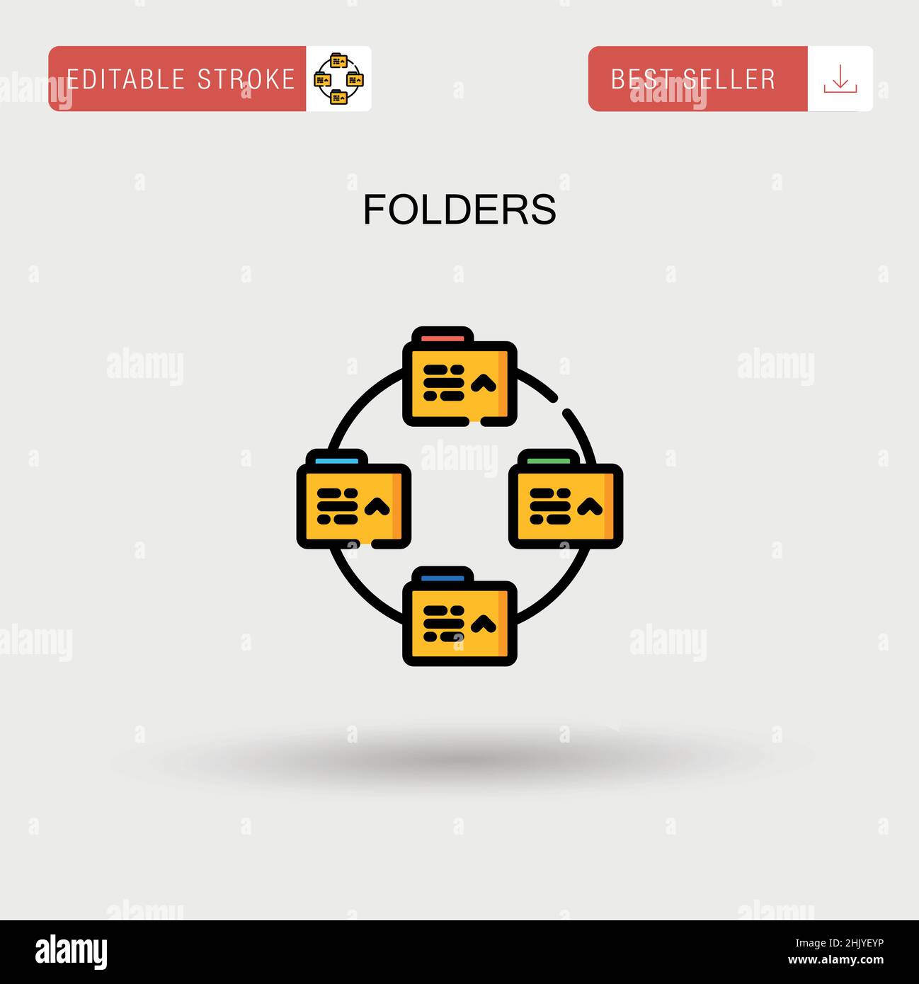 Folders Simple vector icon Stock Vector Image & Art - Alamy