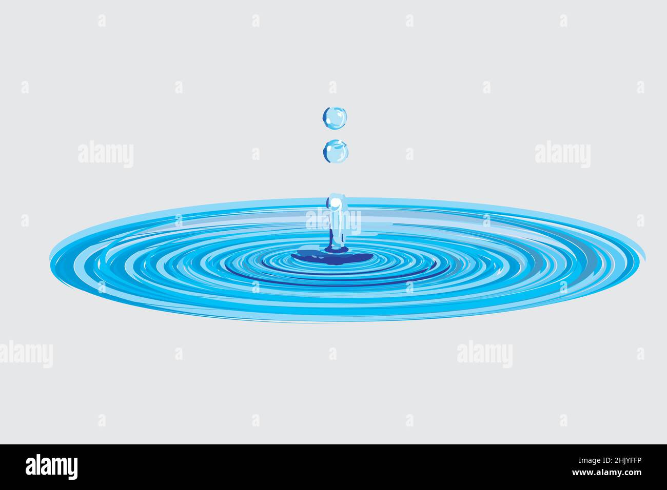 water drops droping on surface, isolated on white background. Vector illustration Stock Vector