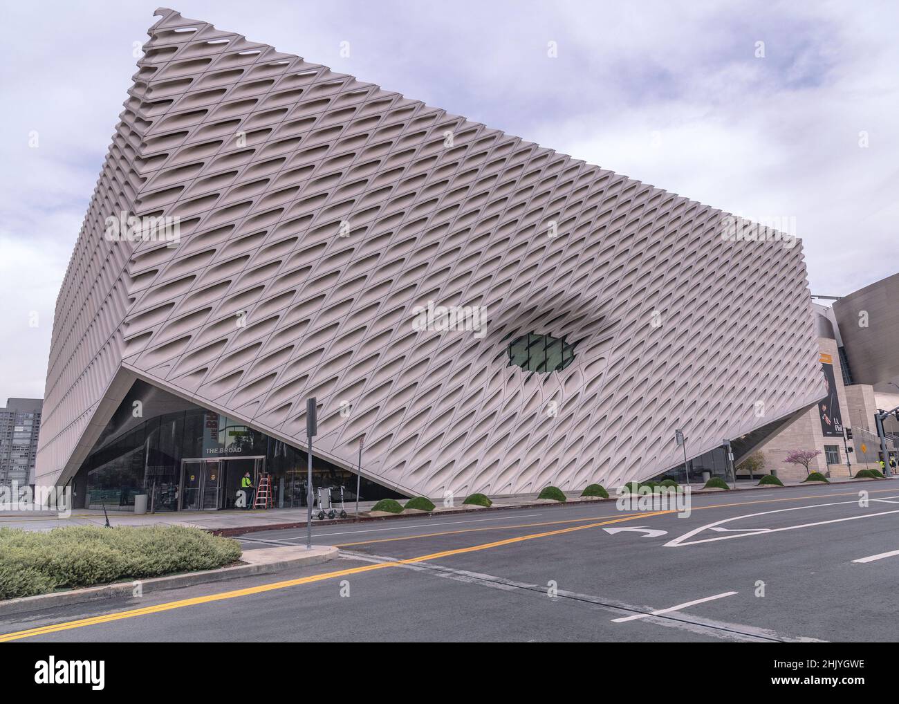 Los Angeles, CA, USA - January 31, 2022 - A wide exterior shot of The Broad Museum in downtown Los Angeles, CA. Stock Photo