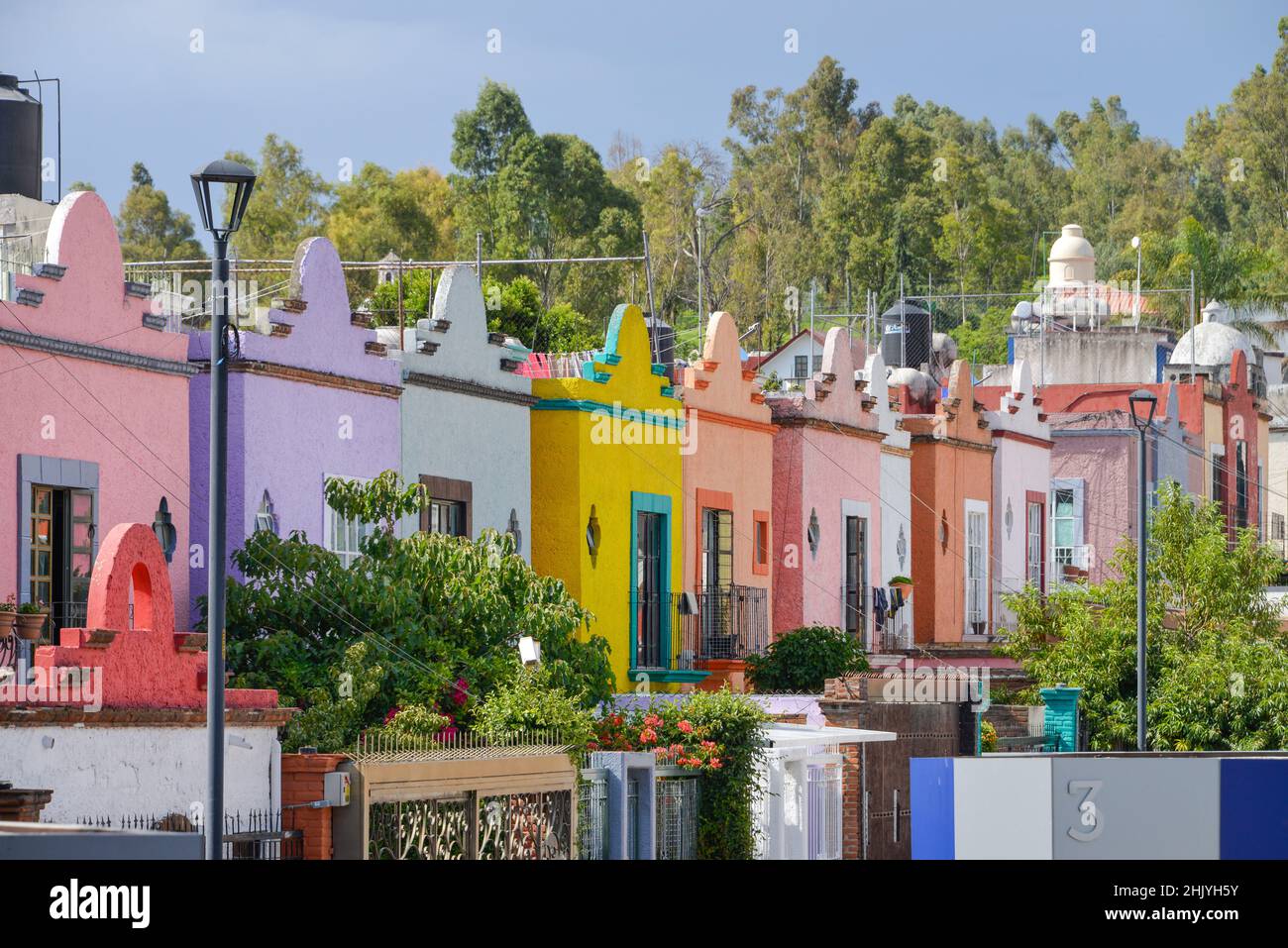 Wohnanlage, Reihenhäuser, Barrio de Xanenetla, Puebla, Mexiko Stock Photo