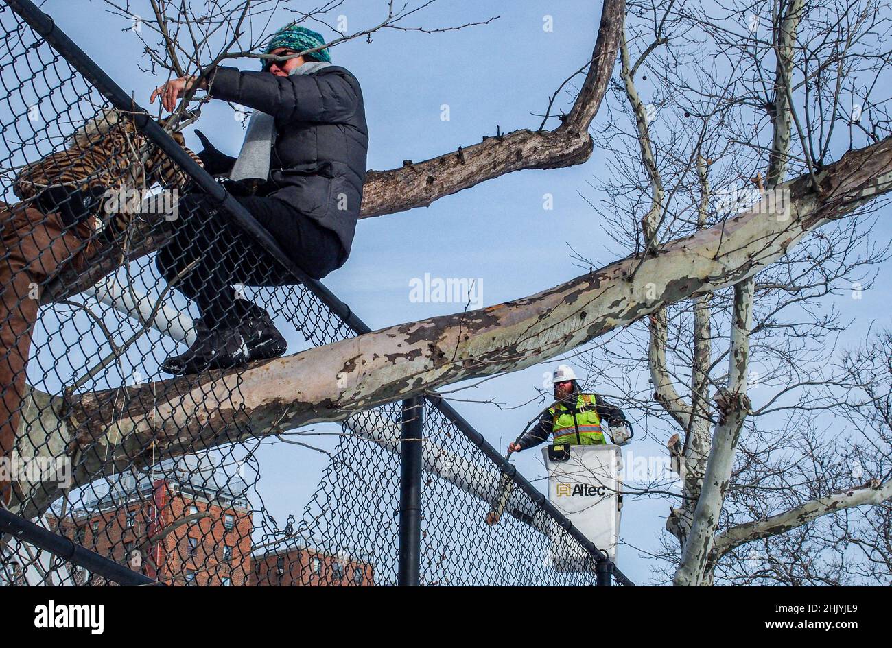 New York, New York, USA. 31st Jan, 2022. East River Park Protest & Details.Protesters gathered