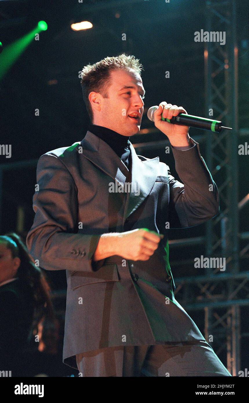 Boyzone in concert at Wembley Arena in London. 6th Dec 1999 Stock Photo