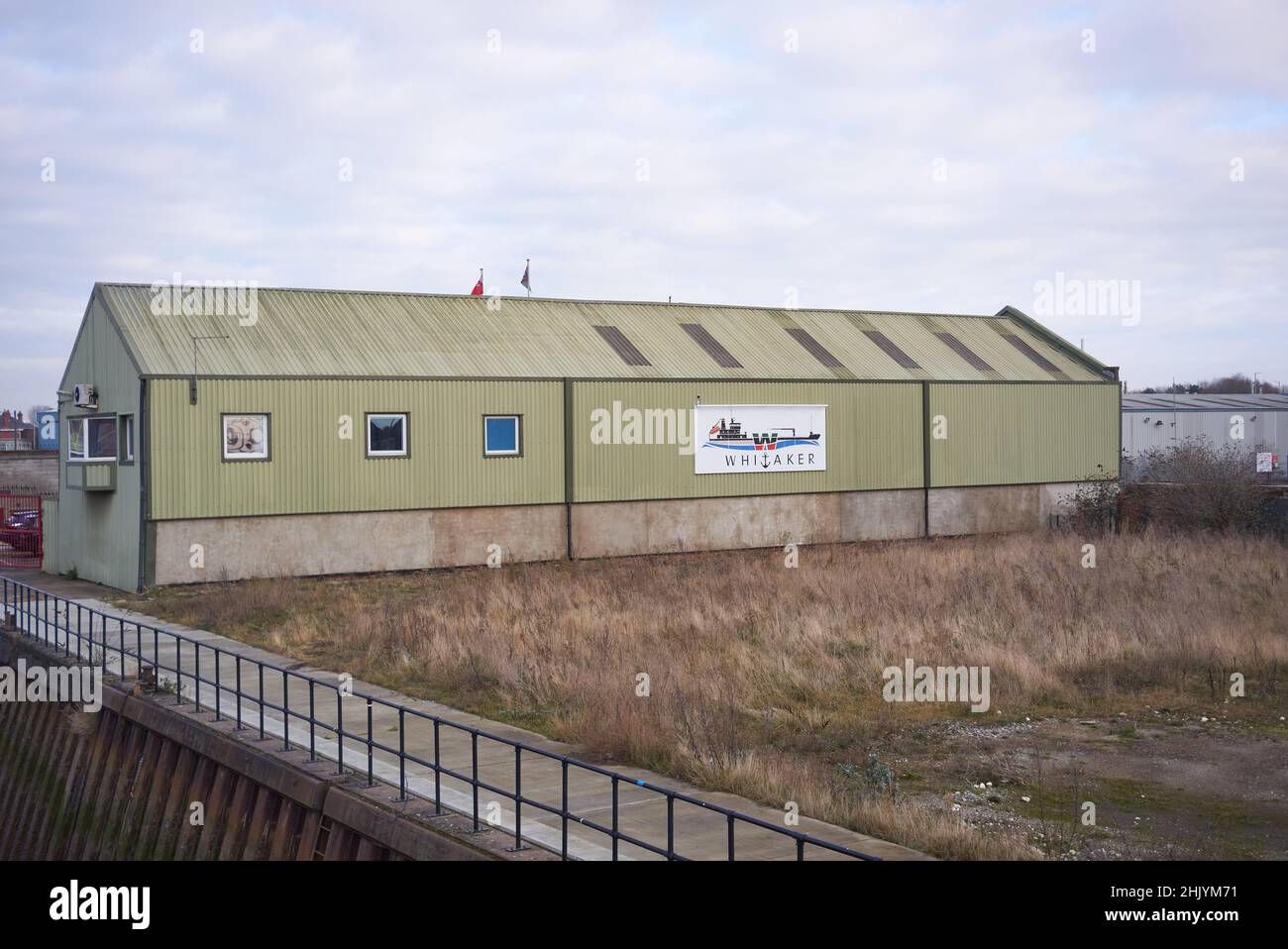 Long prefabricated industrial unit example Stock Photo Alamy
