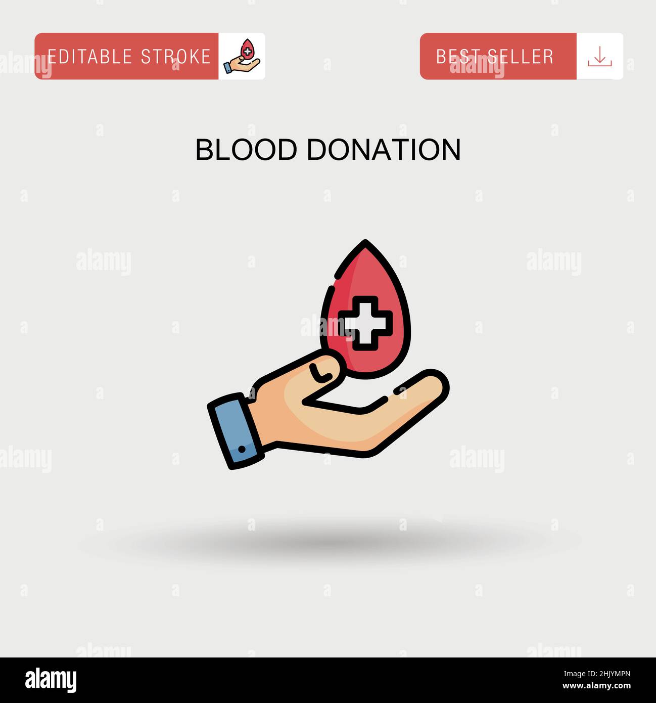 Blood donation Simple vector icon. Stock Vector