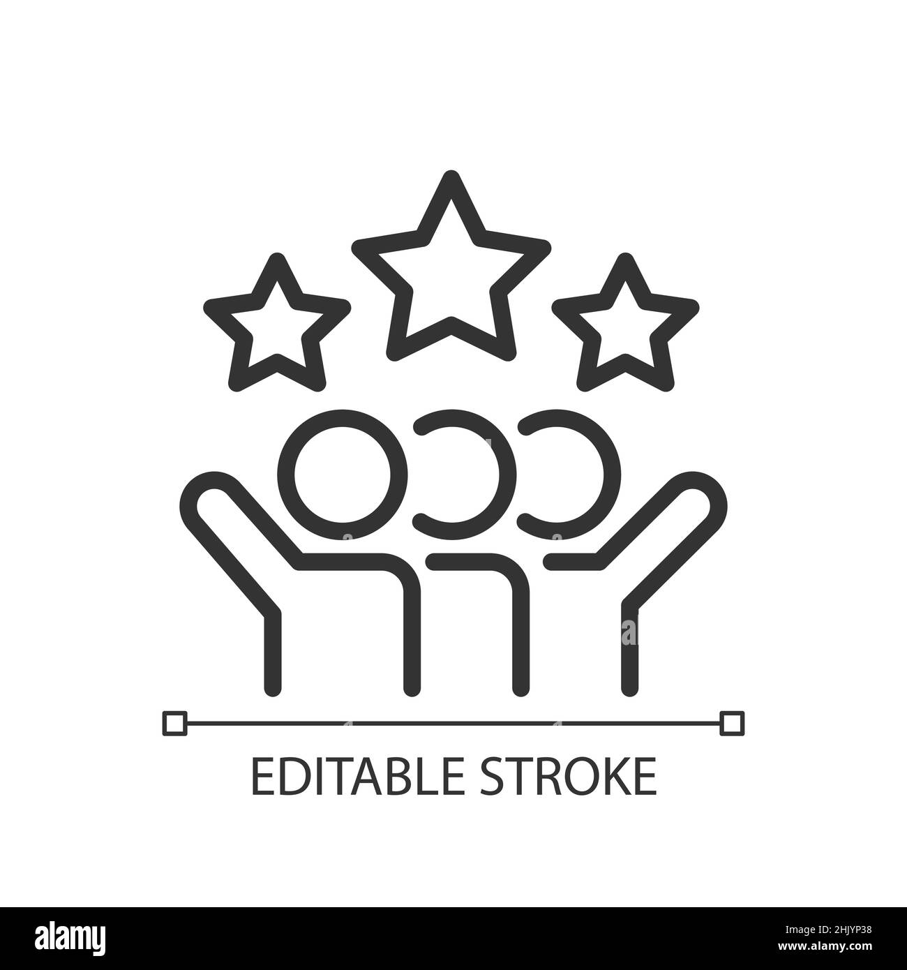 Teamwork success pixel perfect linear icon Stock Vector Image & Art - Alamy