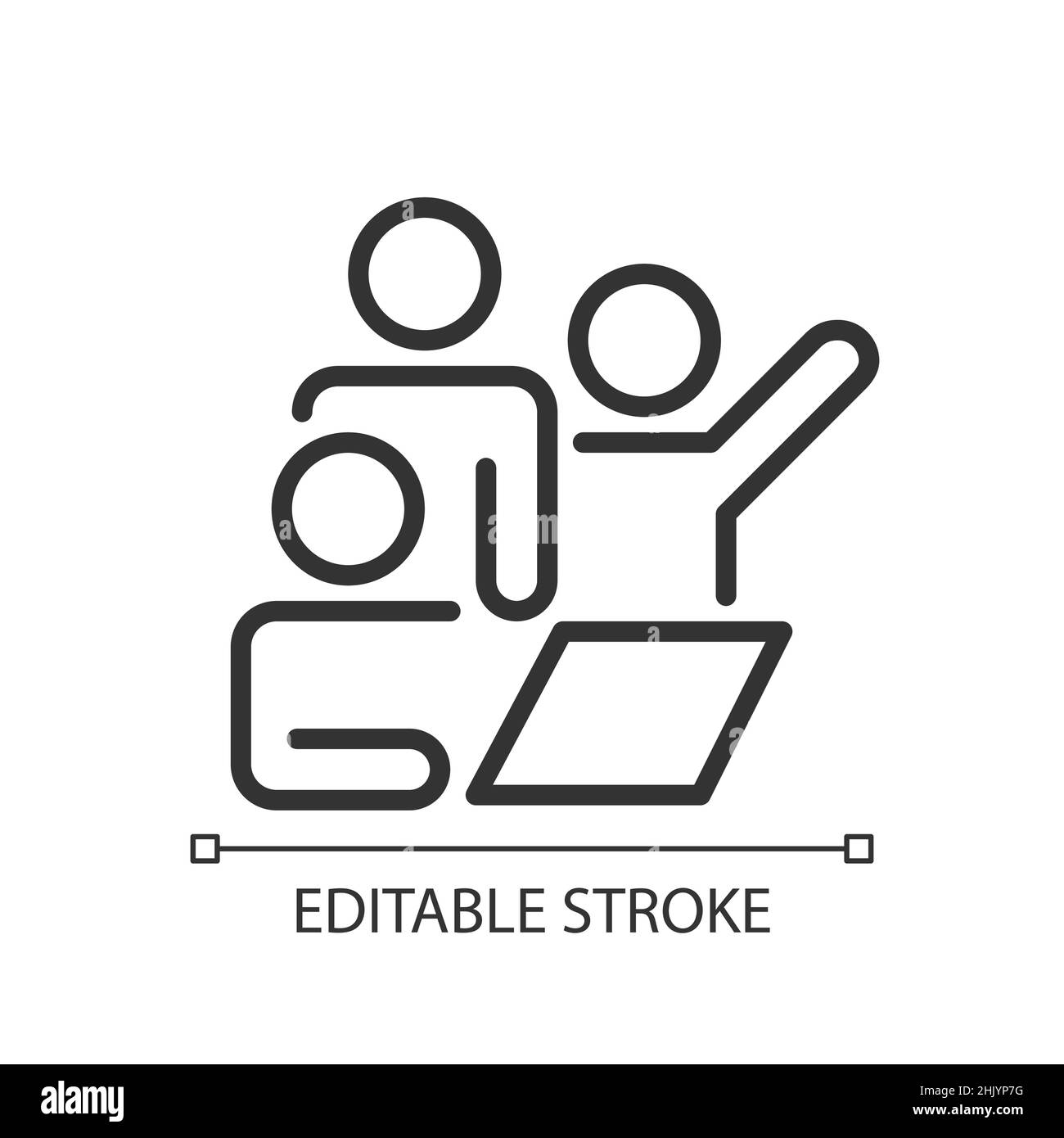 Team meeting pixel perfect linear icon Stock Vector Image & Art - Alamy