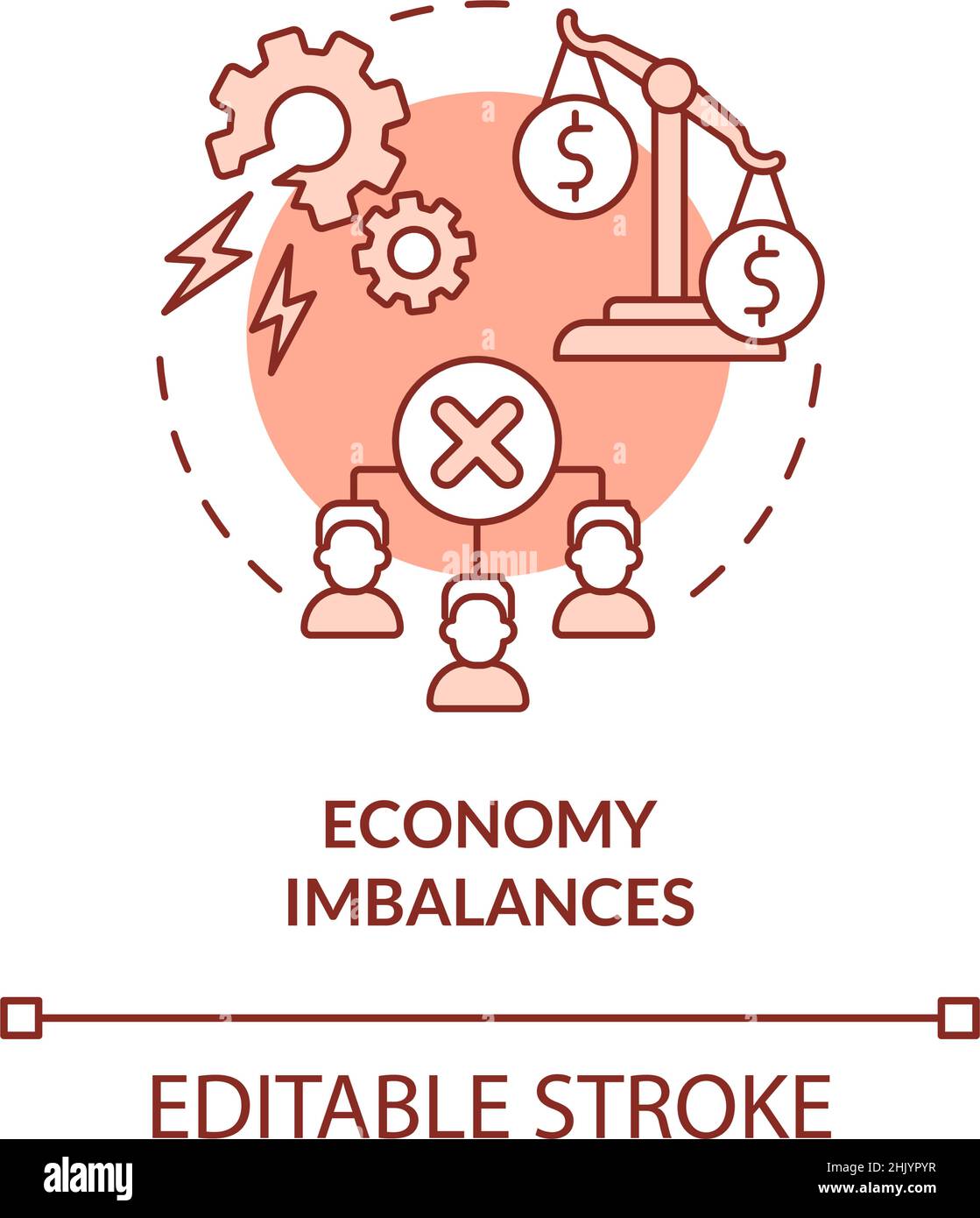 Economy imbalances red concept icon Stock Vector Image & Art Alamy