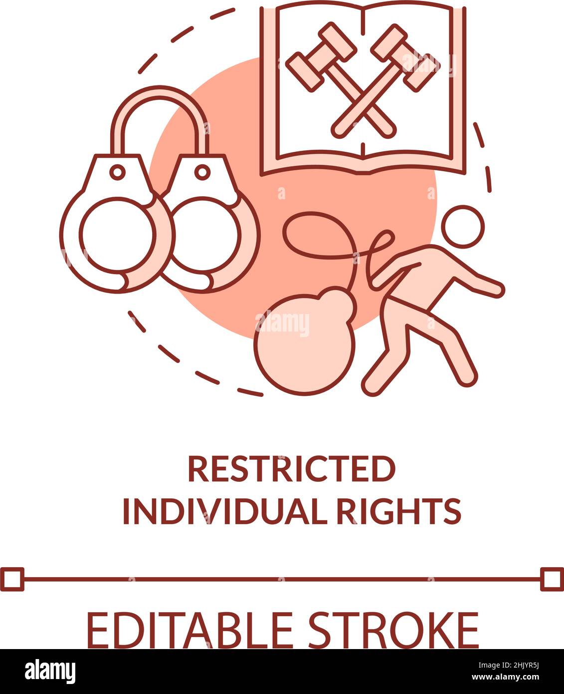 Restricted individual rights red concept icon Stock Vector Image & Art