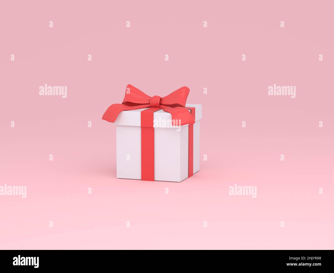 Box Gif With a red ribbon. Isolated. 3d Illustration Stock Photo