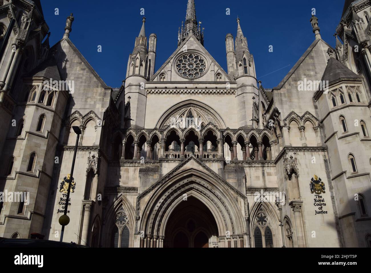 London, UK 1st February 2022. Exterior view of the Royal Courts of Justice. Stock Photo