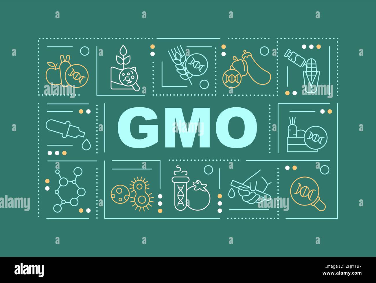 GMO word concepts dark green banner Stock Vector