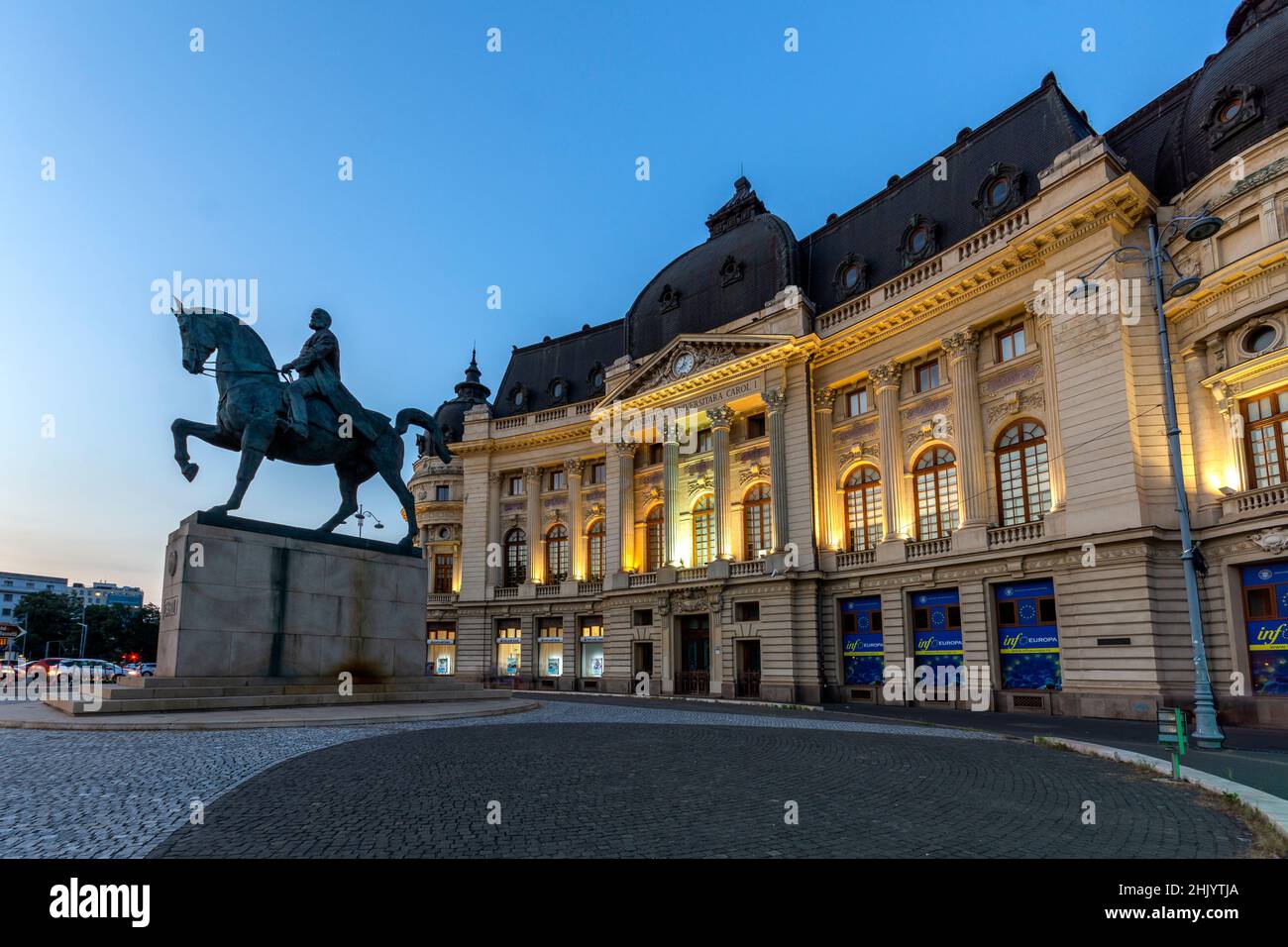 BUCHAREST, ROMANIA - AUGUST 17, 2021: Equestrian Statue of Carol I in ...