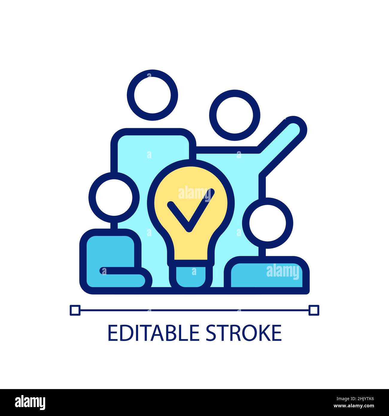 Team brainstorming pixel perfect RGB color icon Stock Vector Image ...