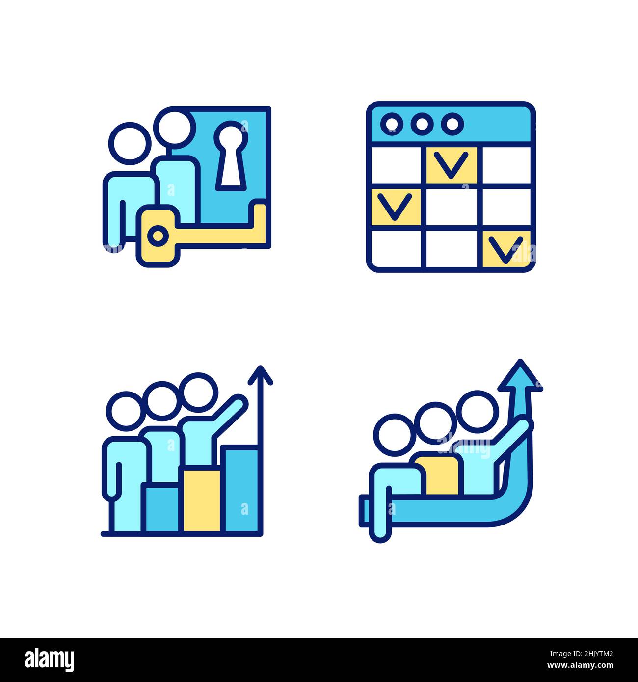 Team project pixel perfect RGB color icons set Stock Vector Image & Art ...