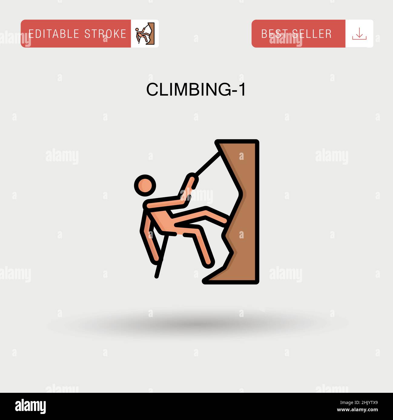 Climbing-1 Simple vector icon. Stock Vector