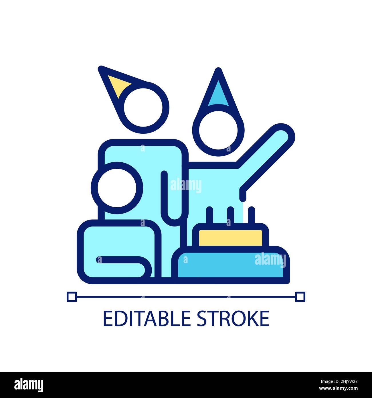 Time to celebrate pixel perfect RGB color icon Stock Vector