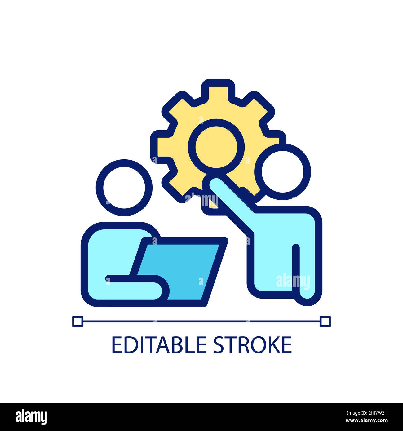 Collaboration pixel perfect RGB color icon Stock Vector