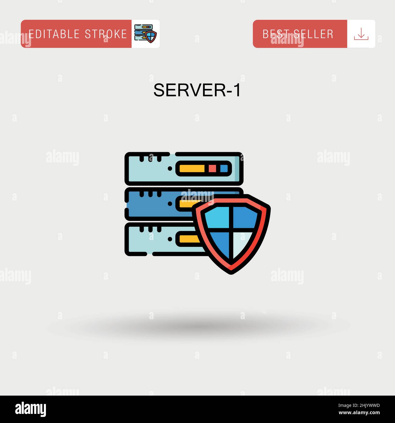Server-1 Simple vector icon. Stock Vector