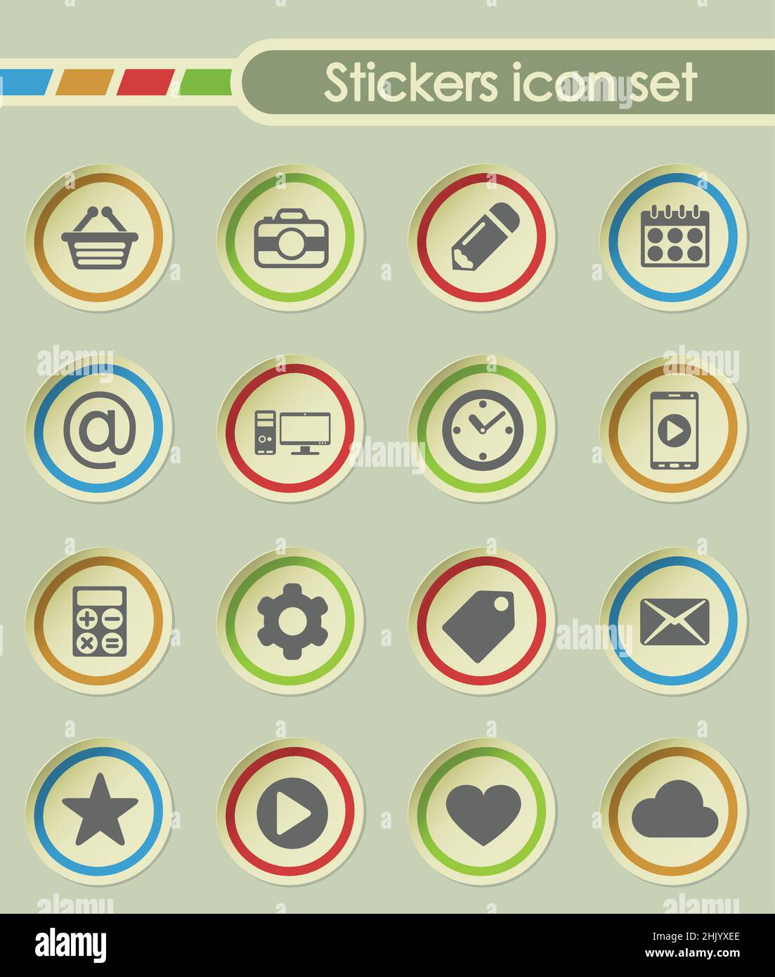 social media round sticker icons for your creative ideas Stock Vector ...