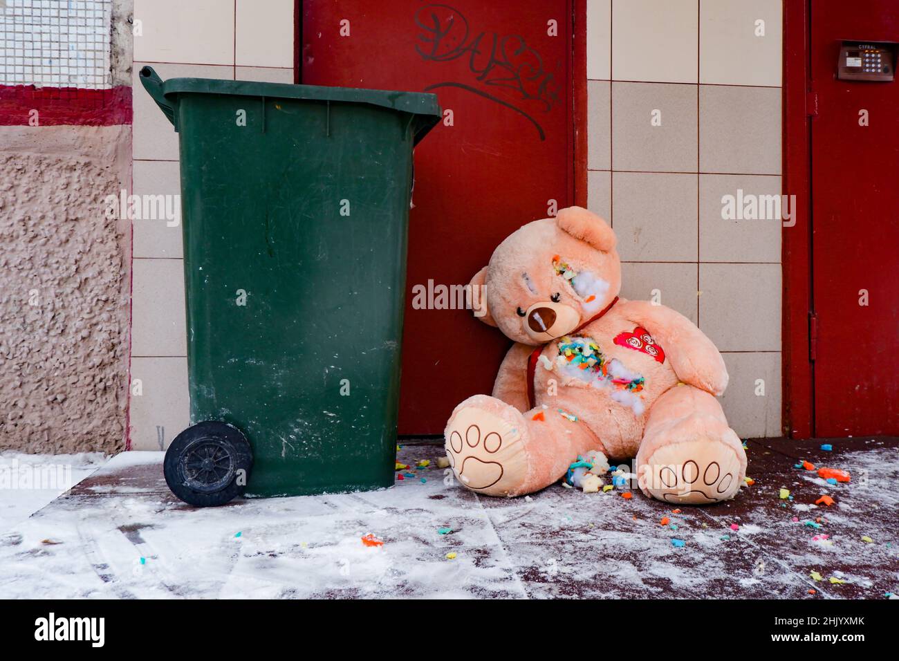 Teddy Bear Stuffing Coming Out On Stock Photo 1338735785