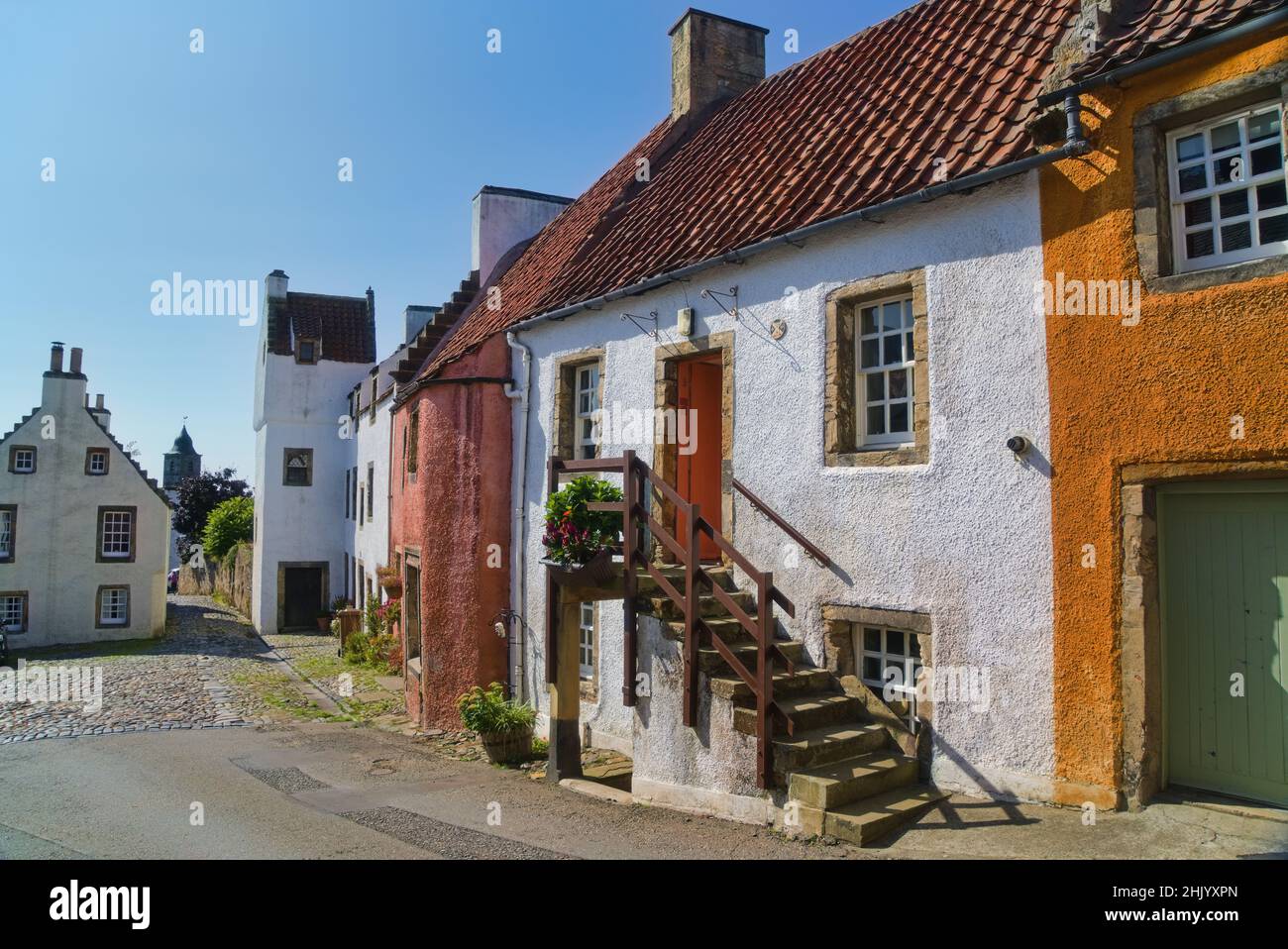 Ancient Culross village on Fife Coastal Path. Showing some of the