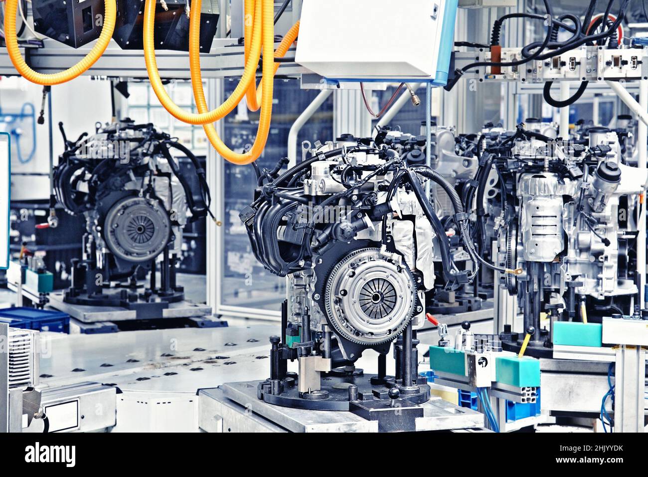 manufacturing of car engine Stock Photo