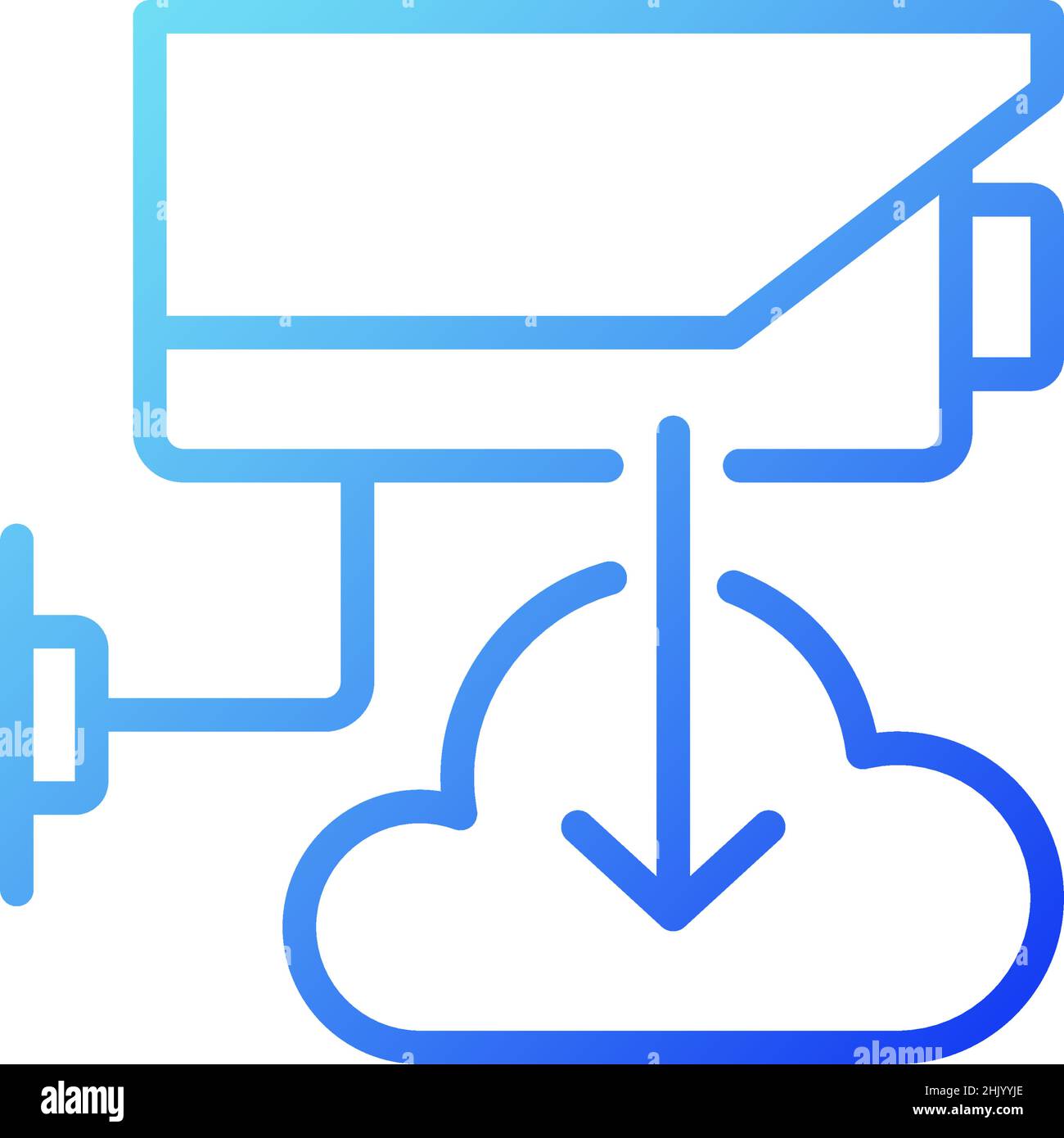 CCTV and phone connection gradient linear vector icon Stock Vector
