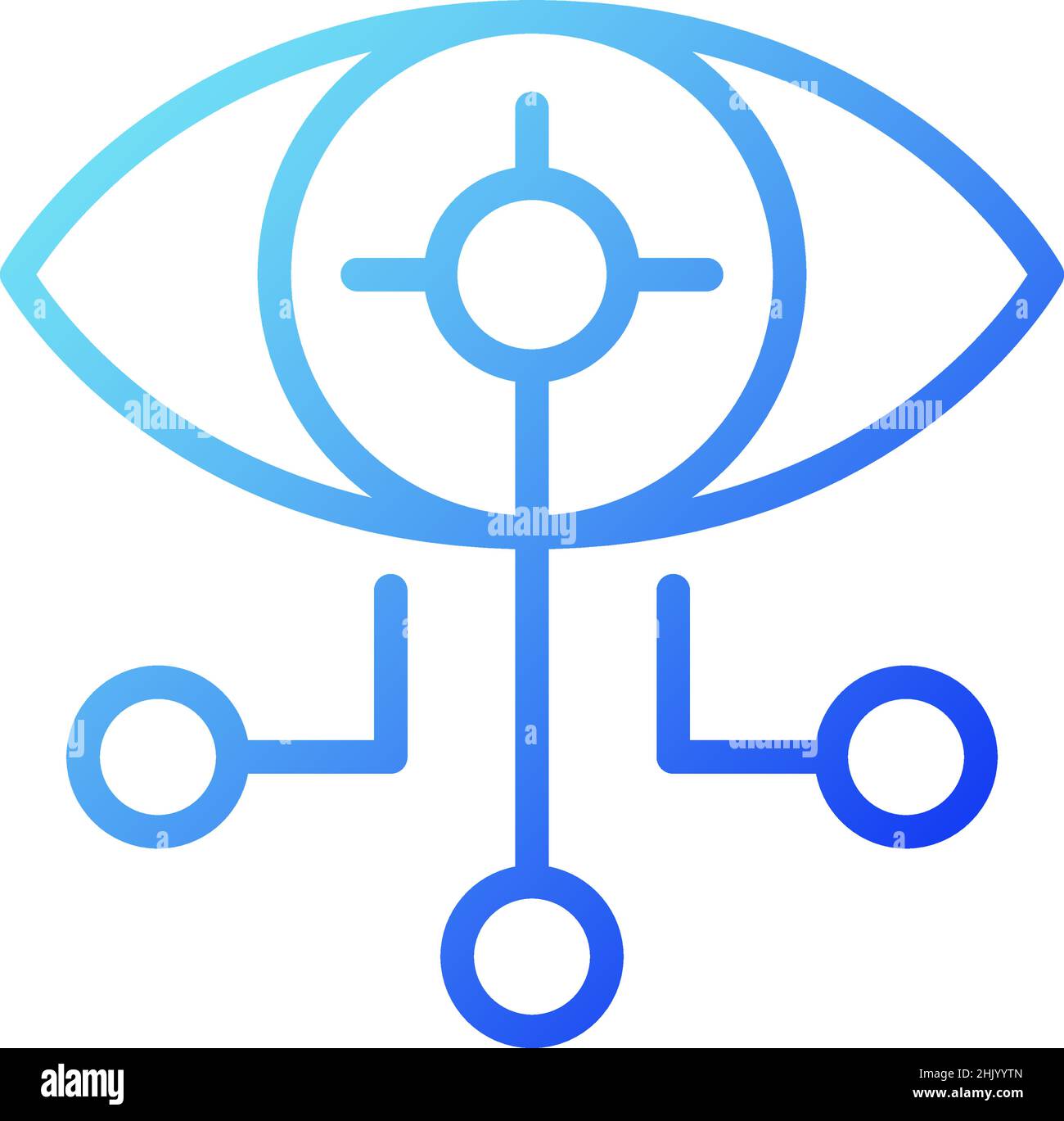 Connected contact lenses gradient linear vector icon Stock Vector