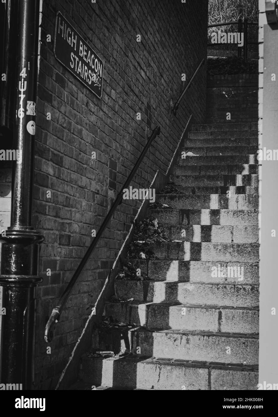 High Beacon Stairs leading to the Fish Quay in North Shields, North Tyneside, UK Stock Photo