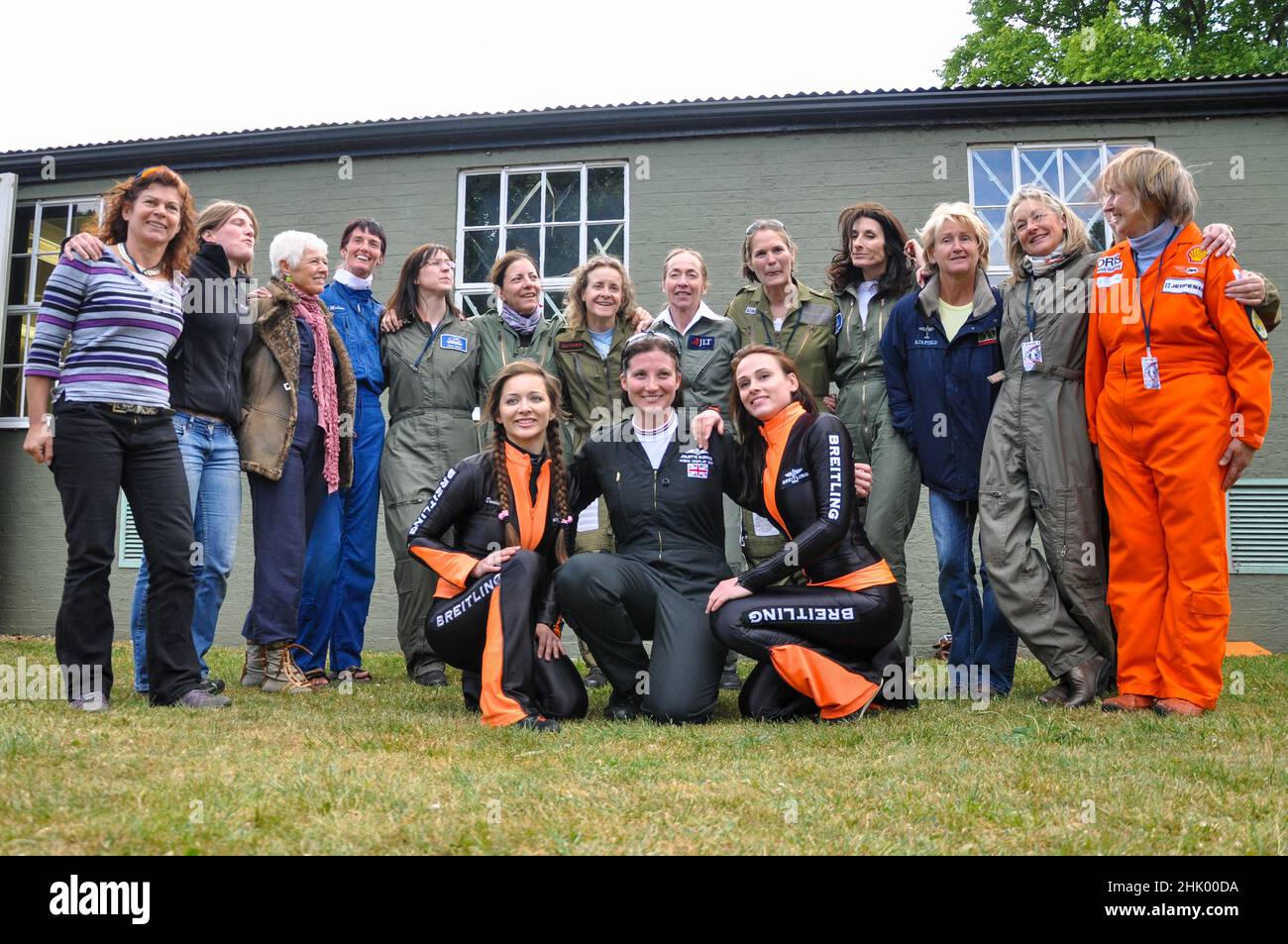 Gathering of female pilots and wing walkers for a special females day
