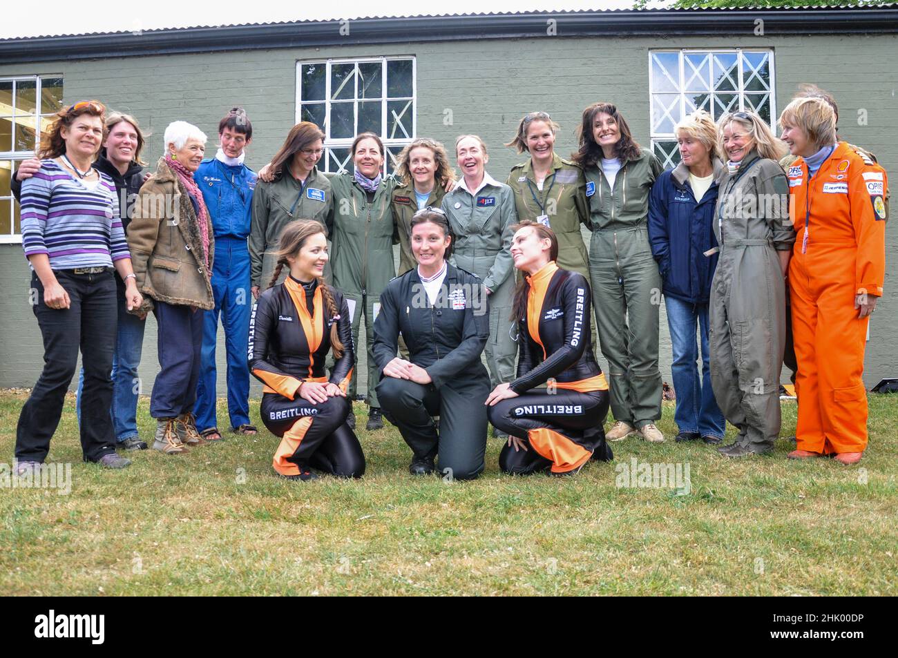 Gathering of female pilots and wing walkers for a special females day