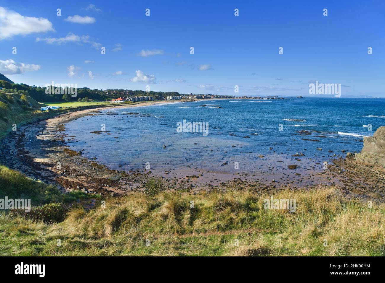 North Berwick Beach, looking west over Milsey bay, North Berwick and