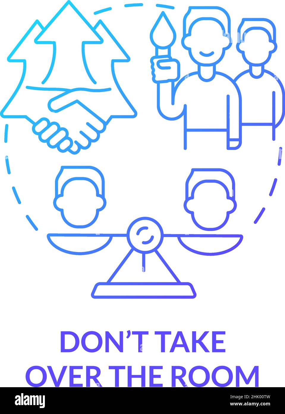 Dont take over room blue gradient concept icon Stock Vector