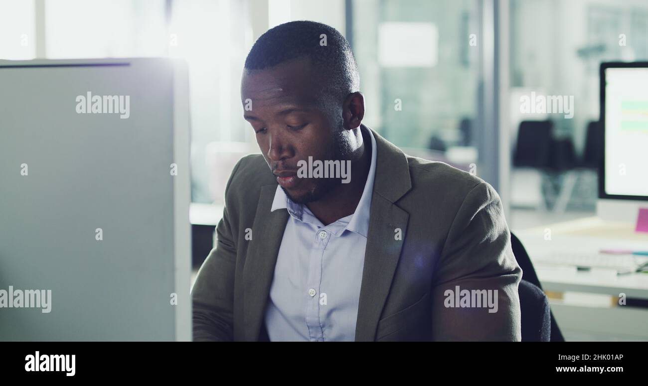 Data capture is no challenge to him Stock Photo