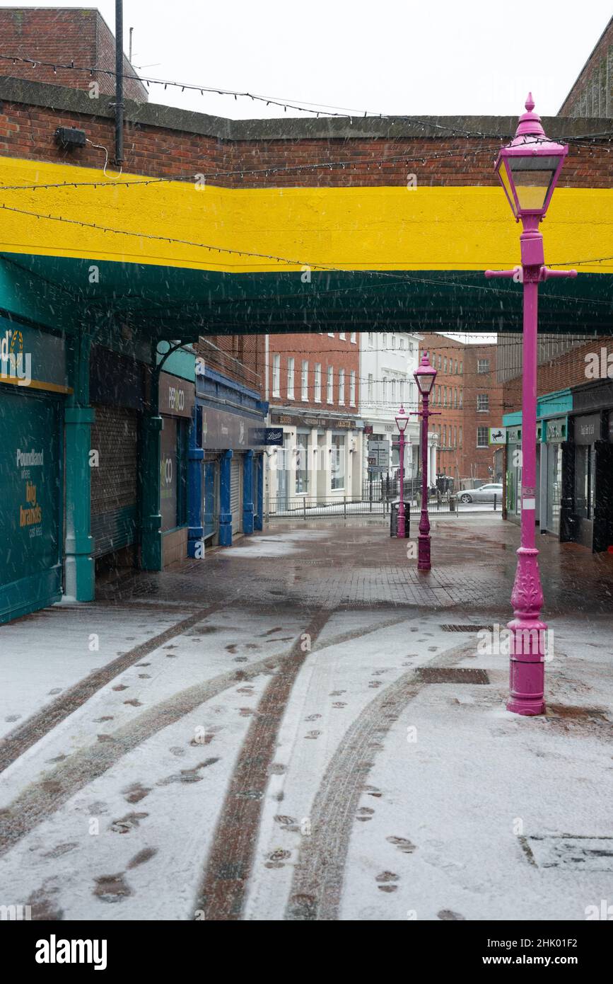 Margate town centre in the snow, Margate, Kent, UK Stock Photo