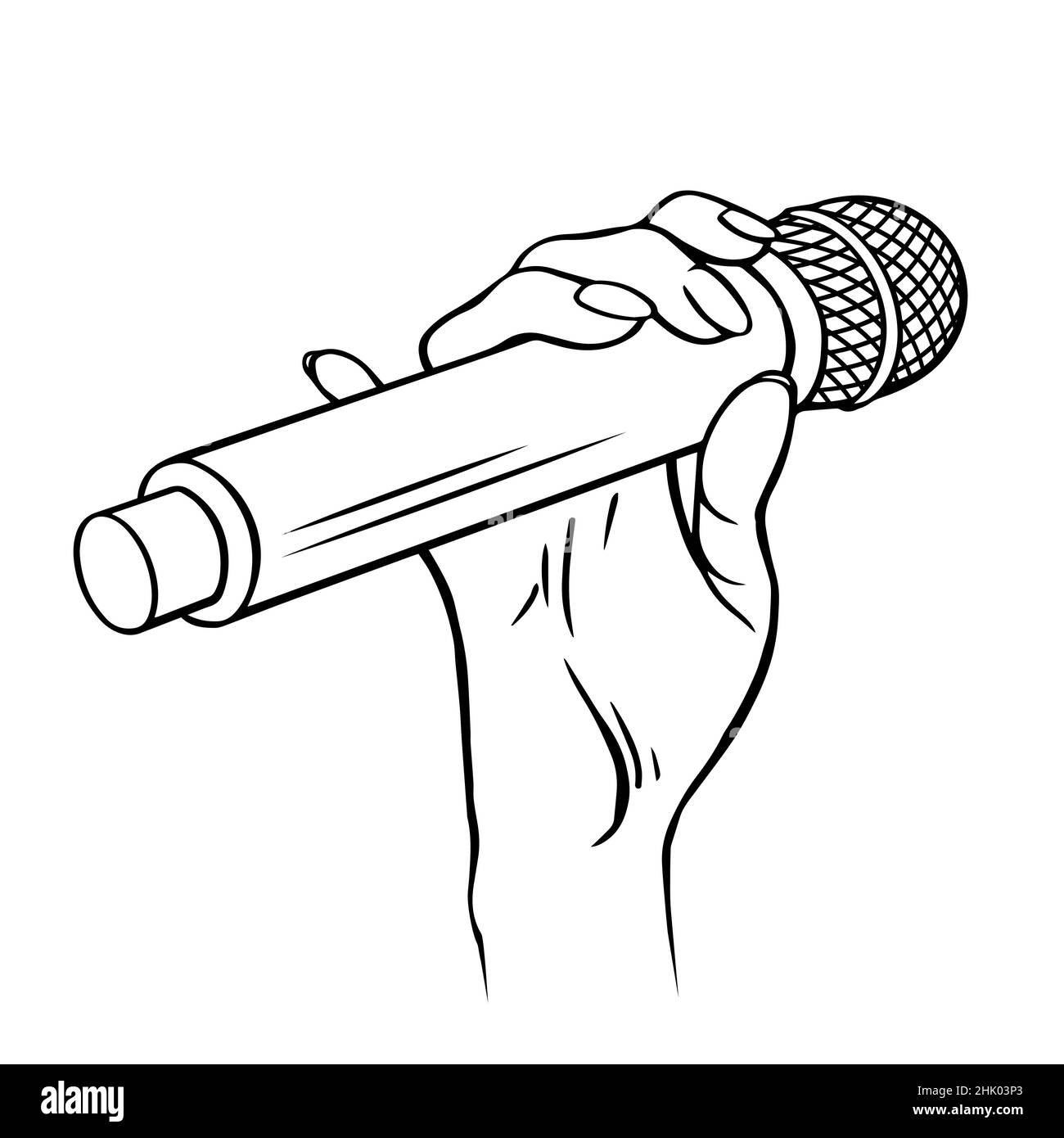 cartoon singer with microphone