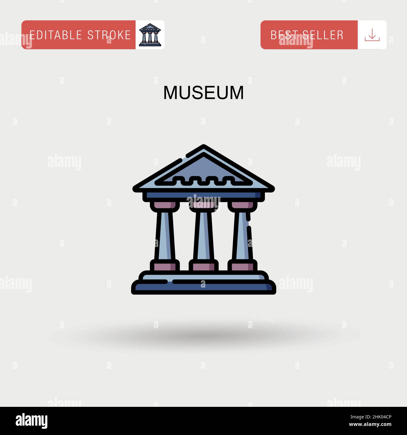 Museum Simple vector icon. Stock Vector