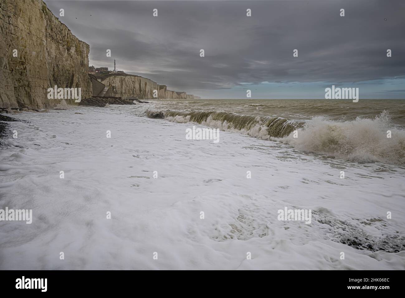 Falaises de Ault coup de vent, Baie de Somme Stock Photo