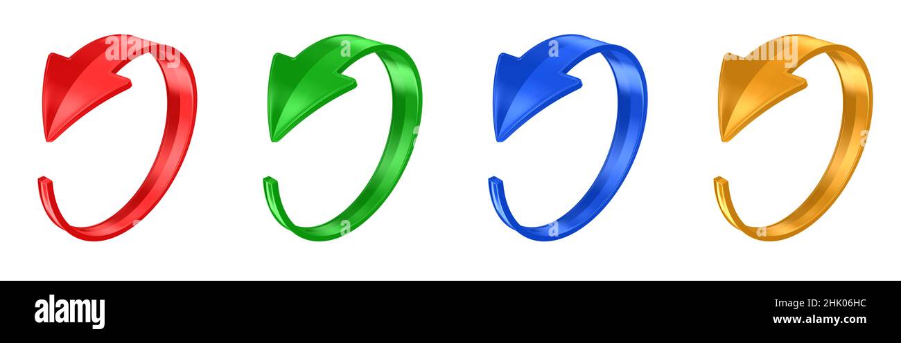 set arrows on white background. Isolated 3D illustration Stock Photo