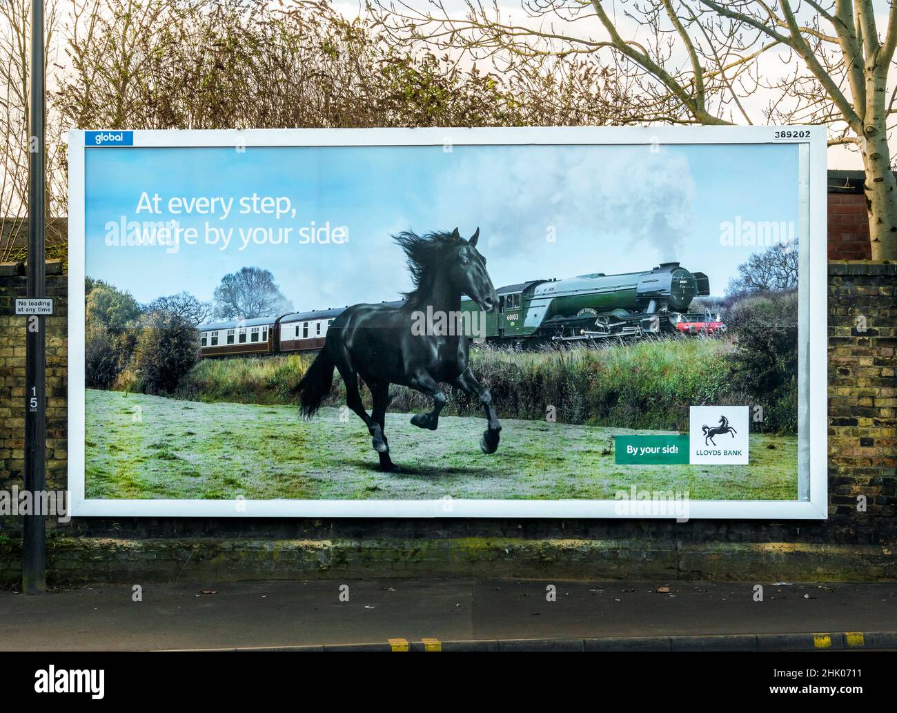Hoarding advertising Lloyds Bank Oxford Street Lincoln city 2022 Stock Photo