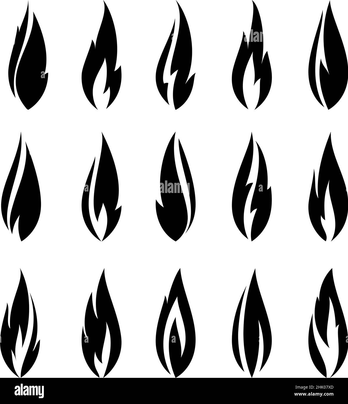 Fire flames, set icons, vector illustration Stock Vector Image & Art ...