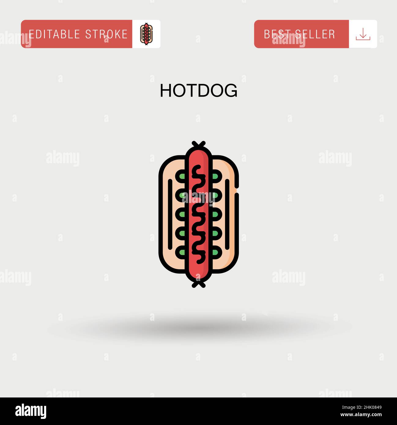 Hotdog Simple vector icon Stock Vector Image & Art - Alamy