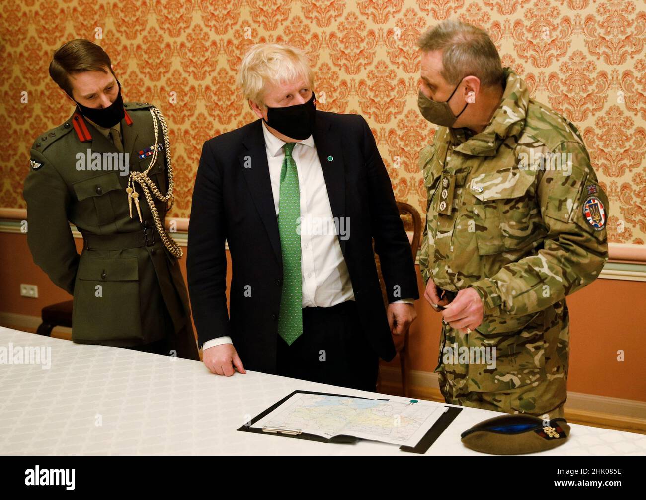 Colonel Boris Prime Minister Boris Johnson attends a military briefing with Colonel ...