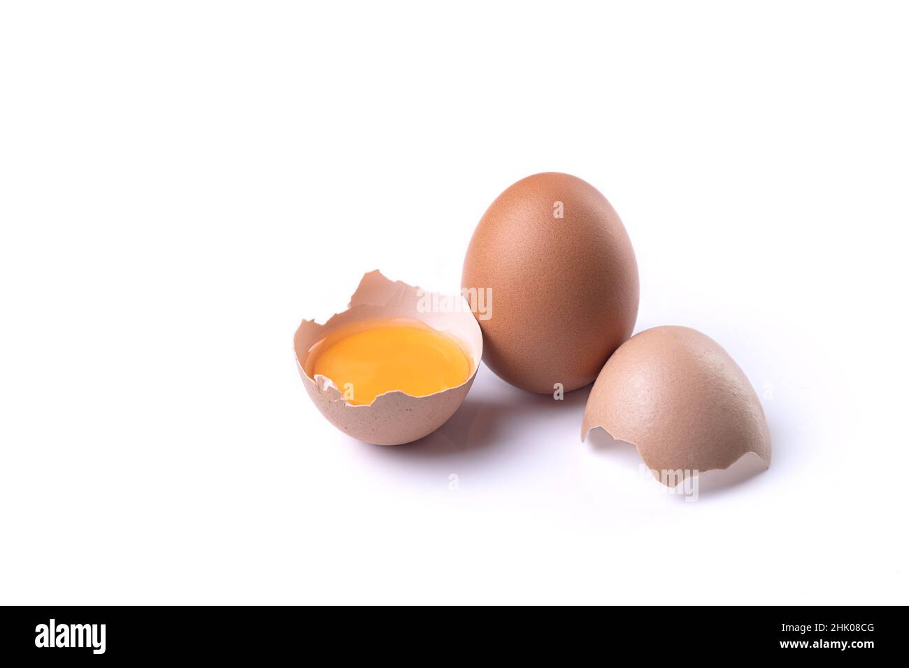 Fresh brown egg isolated on white background. Stock Photo