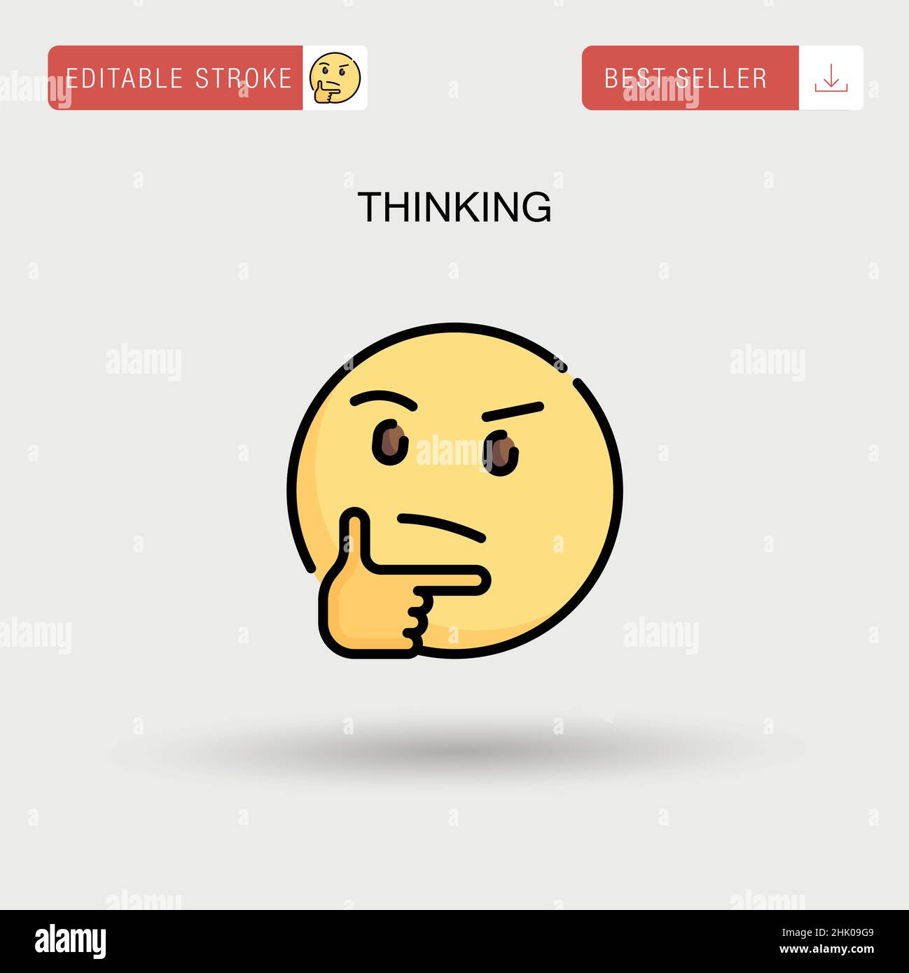 Thinking Simple vector icon Stock Vector Image & Art - Alamy