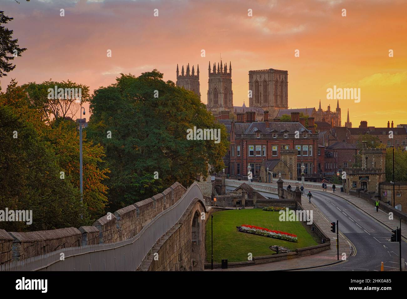 Sunrise over the ancient city of York Stock Photo