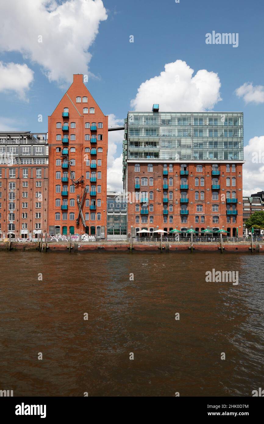 Elbspeicher in harbour city in Hamburg, Germany Stock Photo