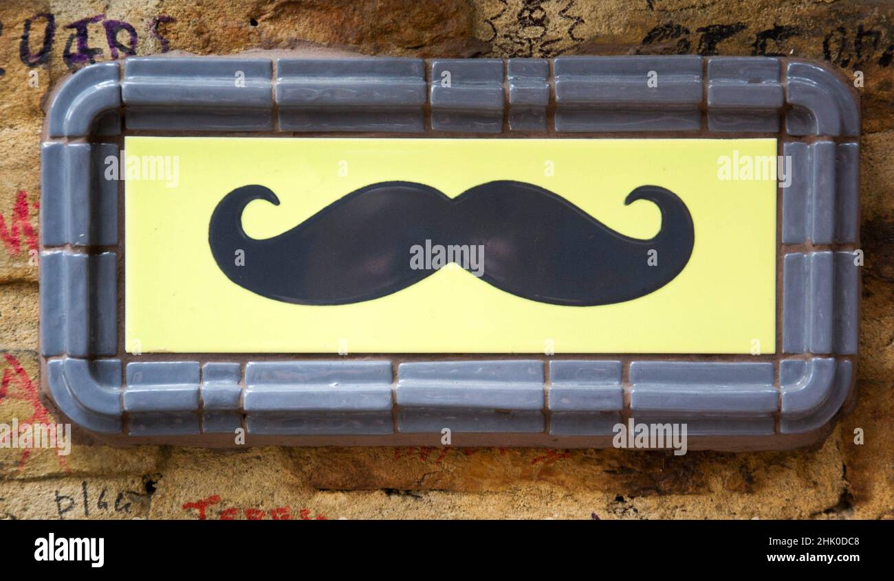 a sign with a mustache Stock Photo Alamy