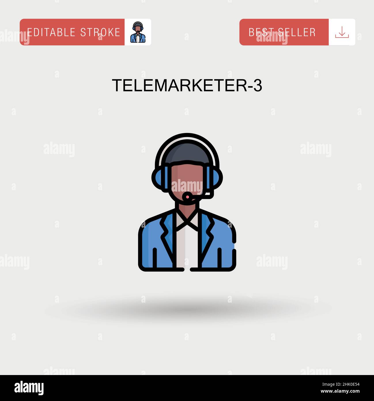 Telemarketer-3 Simple vector icon. Stock Vector