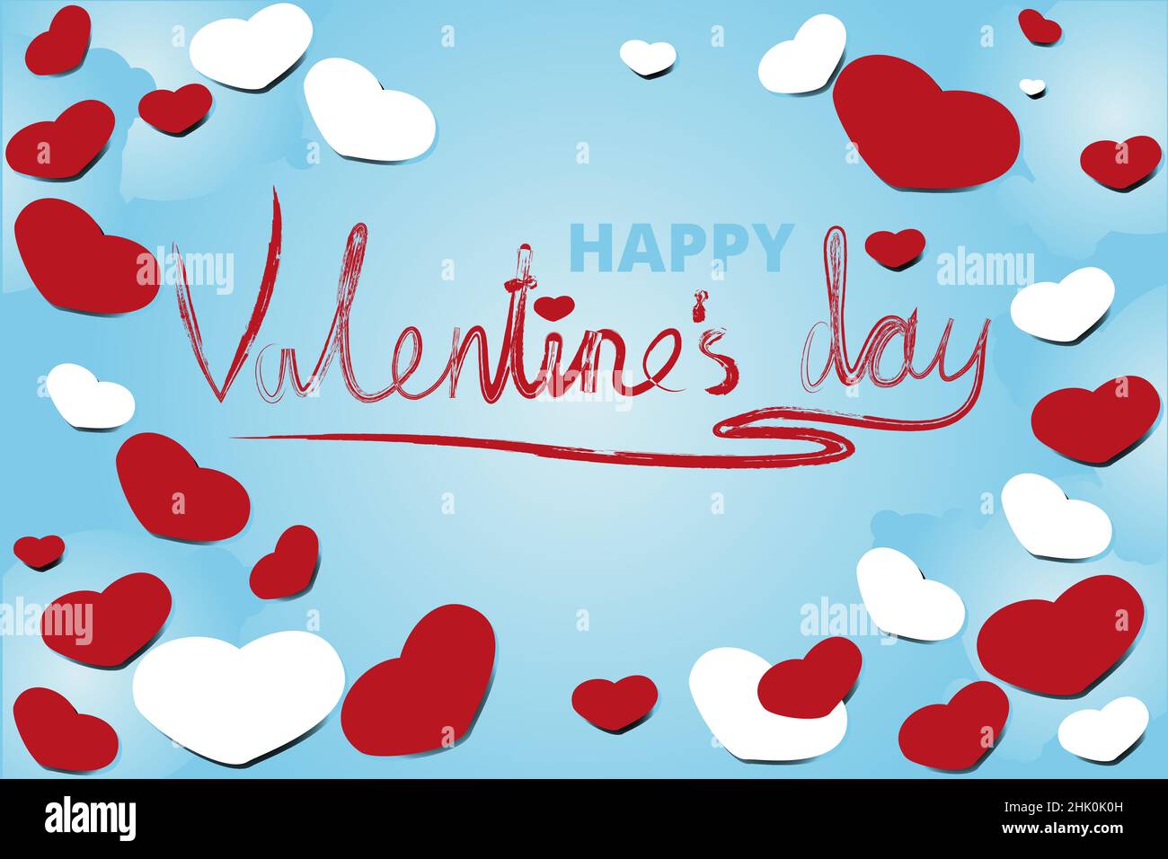 Happy valentines day background template with heart shaped illustration ...